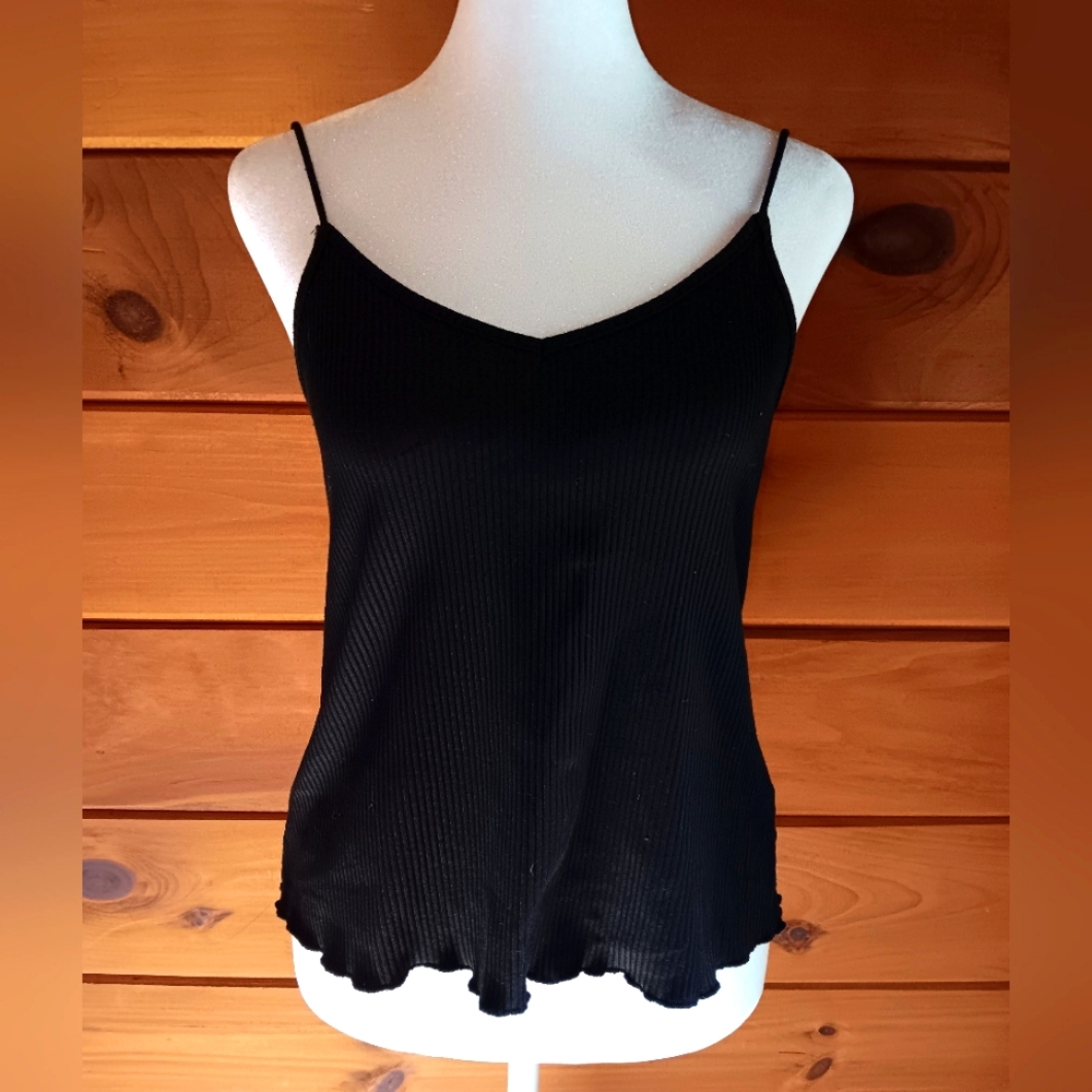 NWOT Black cami ribbed tank top
